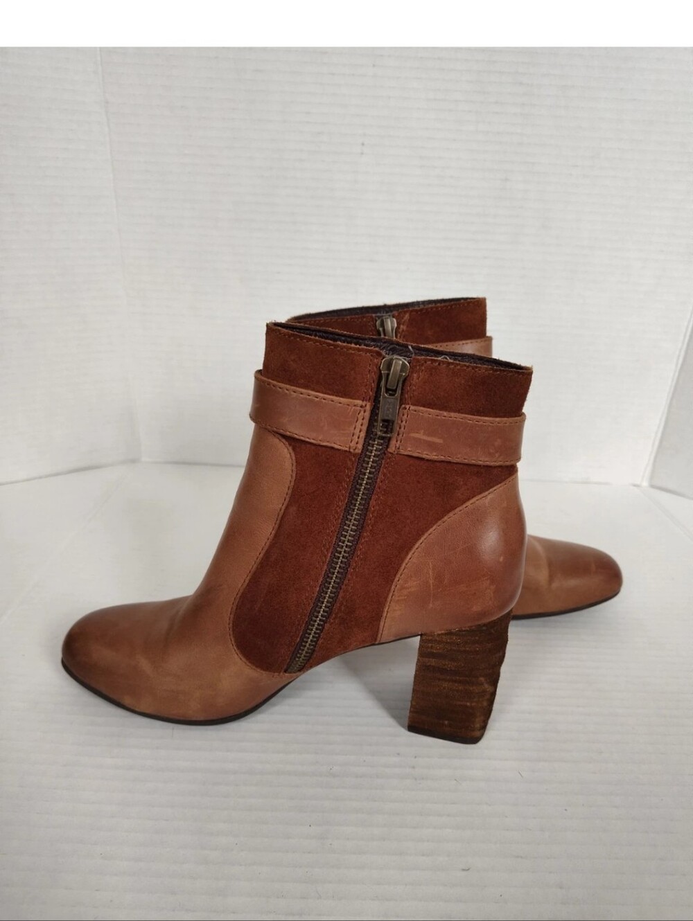 Born Booties Womens 6 M Toco Tassel Ankle Boots Brown Leather Heeled Zipper - Picture 4 of 6